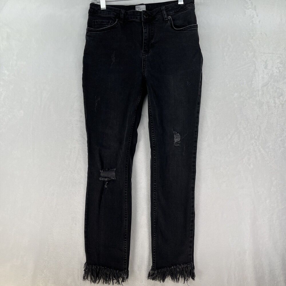 Free‎ People Distressed Jeans Women’s Sz 28 Frayed Hem Black